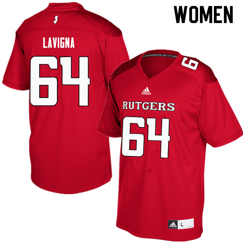 Women #64 Jason Lavigna Rutgers Scarlet Knights College Football Jerseys Sale-Red